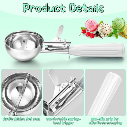 Reallnaive Ice Cream Scooper with Trigger, 4 oz, Gray