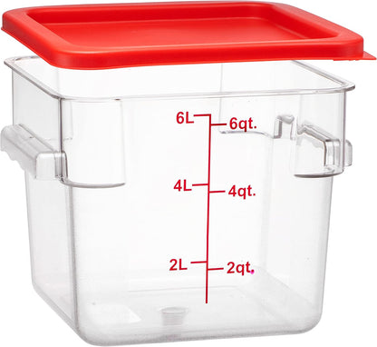 Tiger Chef 18 Quart Commercial Grade Clear Food Storage Square Polycarbonate Containers With Blue Lids 4 Pack