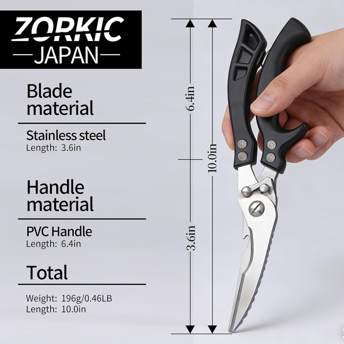 Kitchen Scissors Poultry Shears Heavy Duty Black, Dishwasher Safe Japan Kitchen Shear for Food Chicken Scissor, Fish, Meat Cutting Scissors Cooking Shears Gifts for Men Women