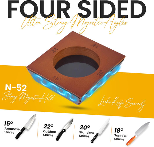 Rolling Knife Sharpener Kit, Magnetic 4-Angle Base