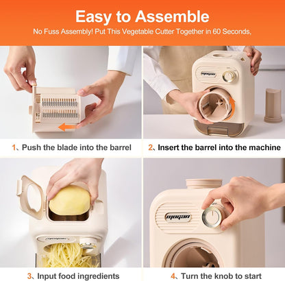 MOGAN 5-In-1 Electric Vegetable Cutter, Commercial Vegetable Dicer Slicer