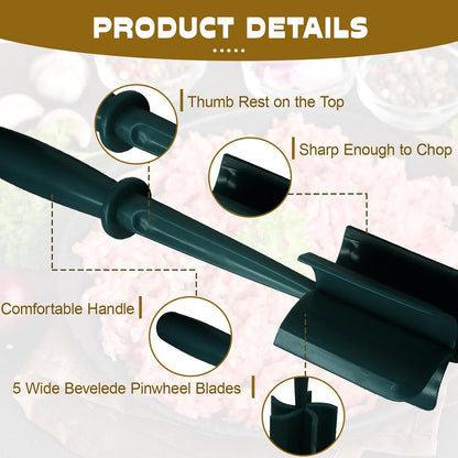 Meat Masher, Red, 5 Curve Blade