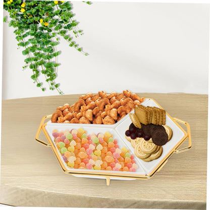 Diamond Platter - Multi-Grids Snack Tray for Dried Fruits Cookies and Candies - Ideal for Kitchen Dining Picnics and Gatherings