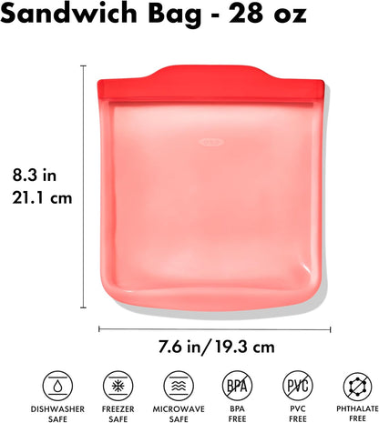 OXO Good Grips Silicone Reusable Bag - Stand-Up Cup (8 oz) - Oat