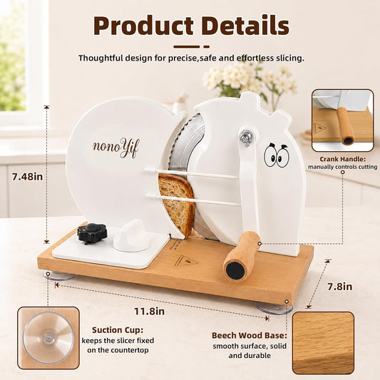 Manual Bread Slicer for Homemade Bread 11.8"L x 7.8"W x 7.48"H