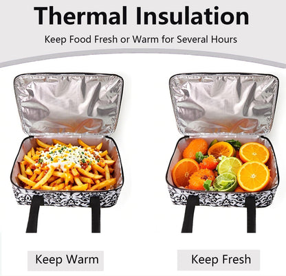 Lestyn Insulated Casserole Carrier Bag - Portable Reusable Food Transport Tote Bag Fits 9x13 Lasagna Baking Dish Pan to Keep Food Hot/Cold for Gathering/Potluck Parties/Cookout/Camping/Offices-Gray