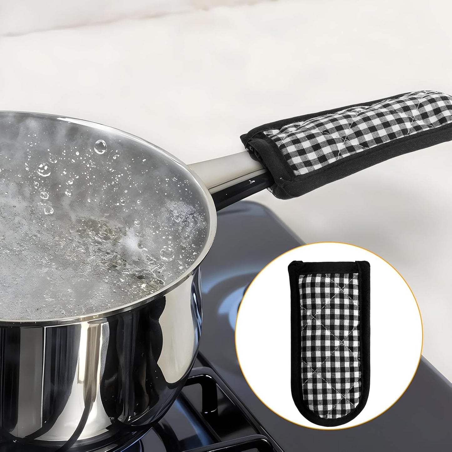 4PCS Cast Iron Skillet Handle Covers, Pot Holders for Kitchen, Cast Iron Handle Cover, Reusable Heat Protection Non Slip Skillet Holder Sleeves Mitt for Frying Pan Kitchen Supplies