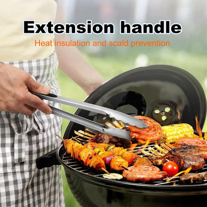 304 Stainless Steel Cooking Tongs Set of 2 (10" & 13") – Heat Resistant 600°F, Brushed Locking Tongs with Ergonomic Grip, Ideal for Kitchen, Salad, BBQ, Dishwasher Safe