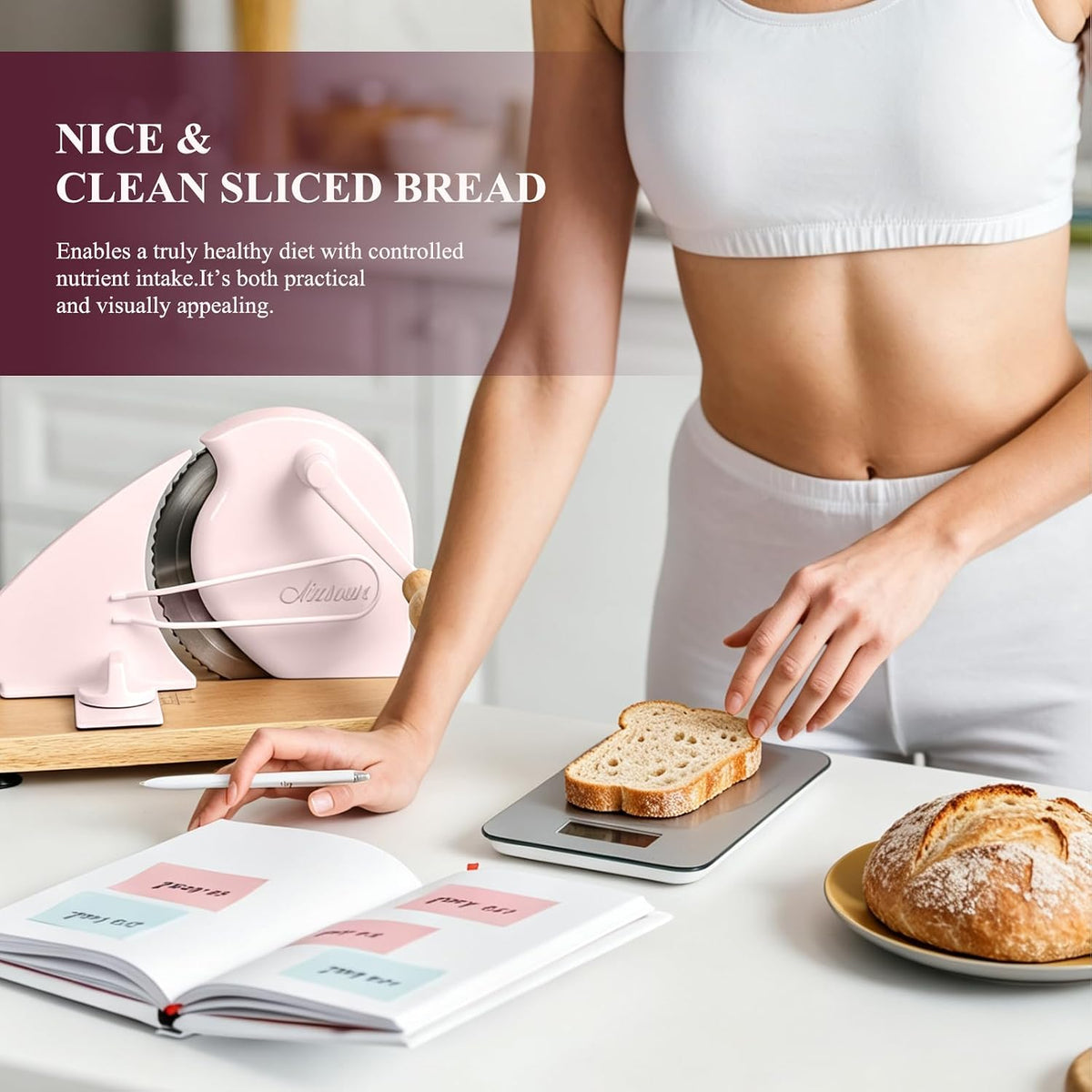 Manual Bread Slicer for Homemade Bread,Even Slicing from Thin to Thick