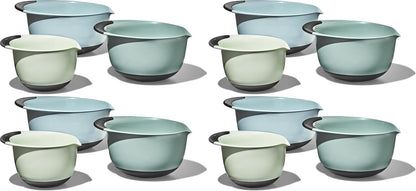 OXO Good Grips 3-Piece Plastic Mixing Bowl Set- Blue, Gray, Jade