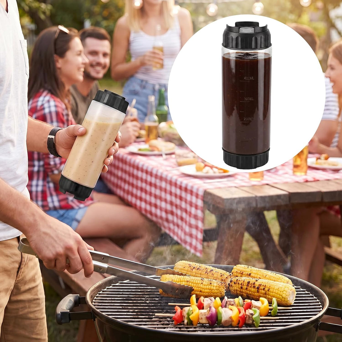 2 Pcs 16 oz Inverted Squeeze Bottles, Valve Condiment Dispenser (Black)