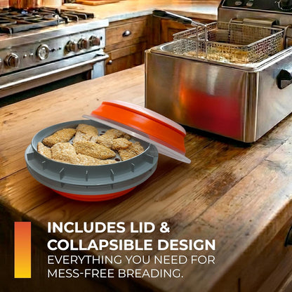 CanCooker Batter Bowl XL: Collapsible, Mess-Free, Dishwasher and Microwave Safe, Chemical-Free in Vibrant Orange