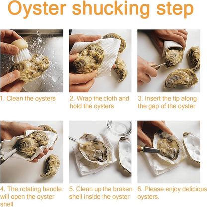Oyster shucking knife, oyster knife, full tang knife not easy to break and bend (1knife+1case)