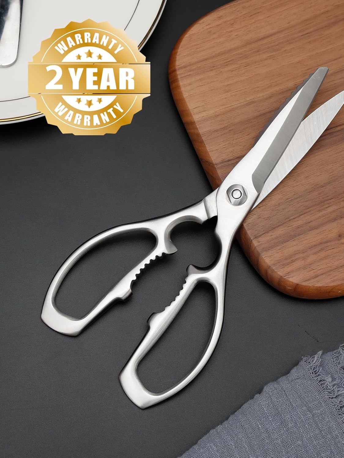 Kitchen Scissors, Forged Stainless Steel Heavy Duty Kitchen Shears, Dishwasher Safe Cooking Scissors for Meat, Poultry & Vegetables