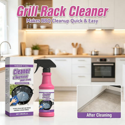 Fast Acting Heavy Duty Grill Degreaser Spray,2026 New BBQ Degreaser Cleaner Heavy Duty,120 ML Outdoor Grills Cleaner,Easily Lifts Baked-On Carbon and Grease,For Kitchen Grates and Racks (3PC)