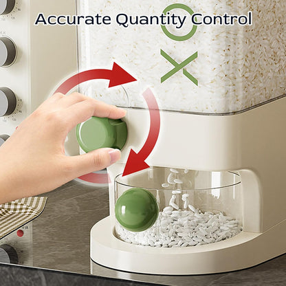 TARSHYRY Rice Dispenser, Large Capacity 10kg Airtight Space Saving Grain Storage Container with Measuring Cup, for Rice Beans Corn Tapioca (Green)