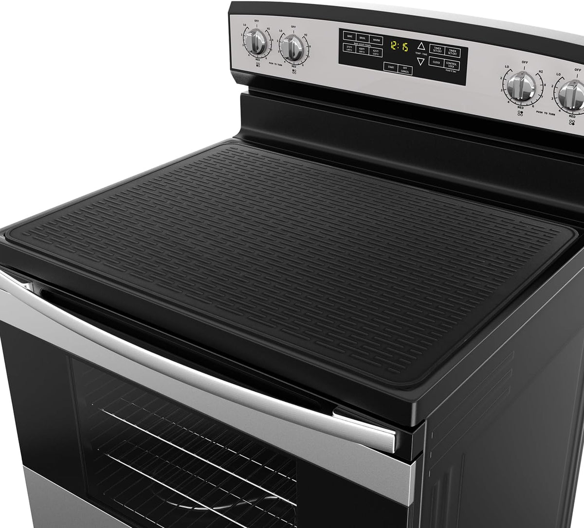 YUHFERA Stove Top Cover for Electric Stove - Silicone Stove Mat for Glass Top, Glass Cooktop Protector For Kitchen,Multi-functional Oven Covers for Electric Stove (Black,28 x 20)