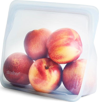 Stasher Premium Reusable Silicone Food Storage Bags, 2-Pack, Clear