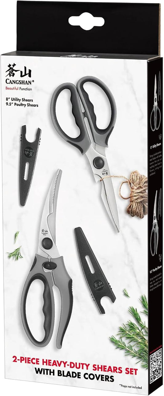 Cangshan 2-Piece Heavy-Duty Shears Set with Guards, Gray, 10300543