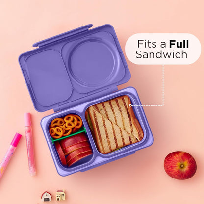 Omie OmieBox UP bento Box for Kids | Insulated Lunch Box | Leak Proof Vacuum Insulated Thermal Food jar | Cooler ice Pack | 2 Compartments (Cherry Pink)