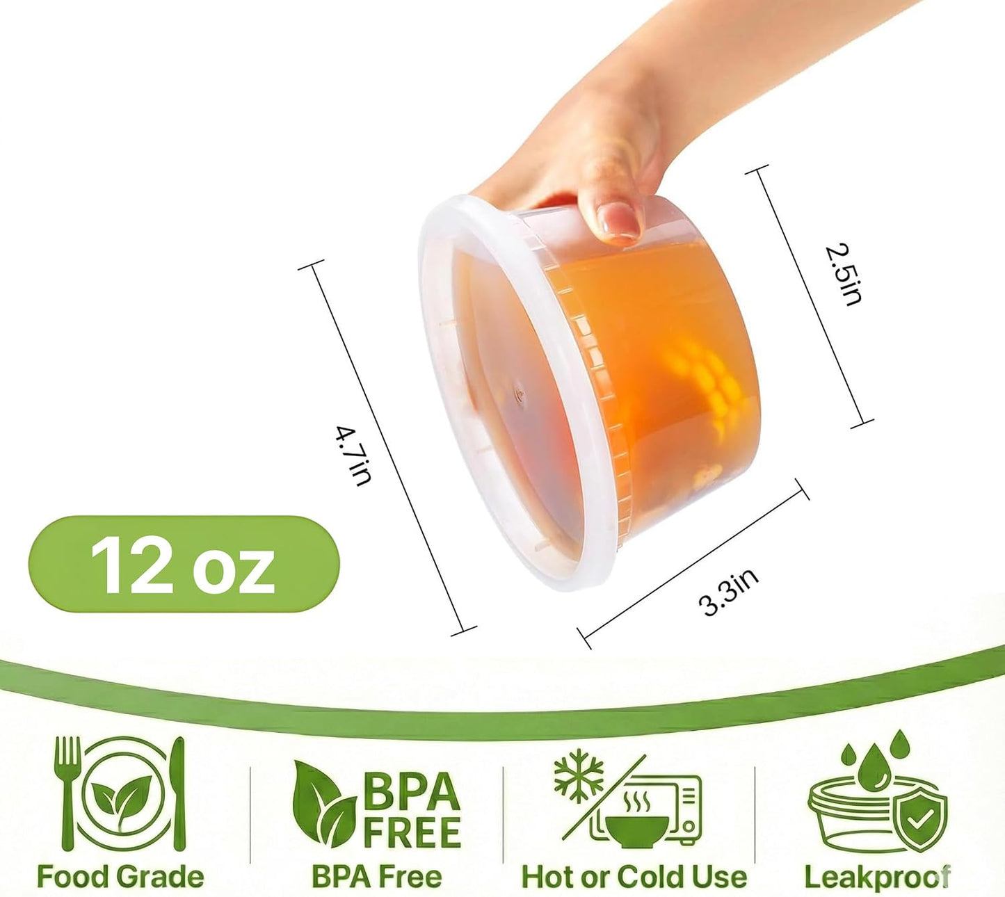 Food Storage Containers [10 Set] x [32 oz] Plastic Deli Containers with Lids Soup Meal Prep Containers | BPA Free | Stackable | Leakproof | Microwave/Dishwasher/Freezer Safe (10 Set, 32 oz)