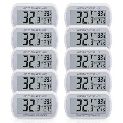 AEVETE Waterproof Digital Refrigerator Freezer Thermometer Large LCD