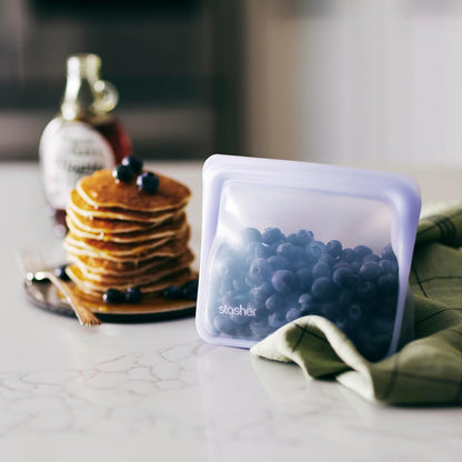Stasher Premium Reusable Silicone Food Storage Bags, 2-Pack, Clear