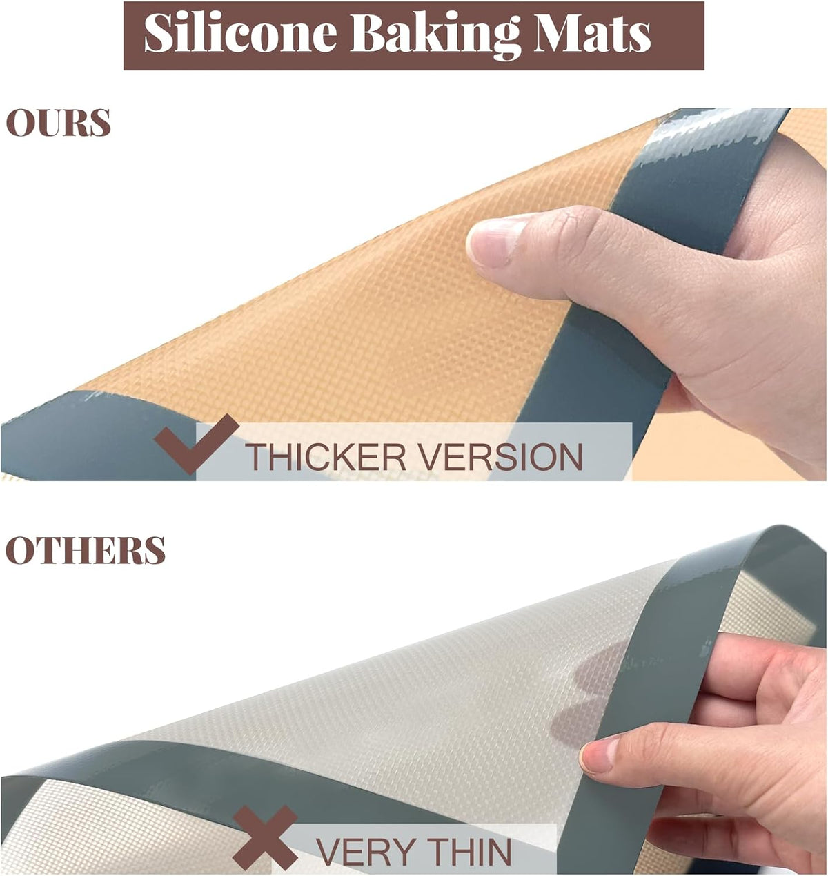 Koolstuffs Silicone Baking Mat, Nonstick and Reusable, 3 Pack