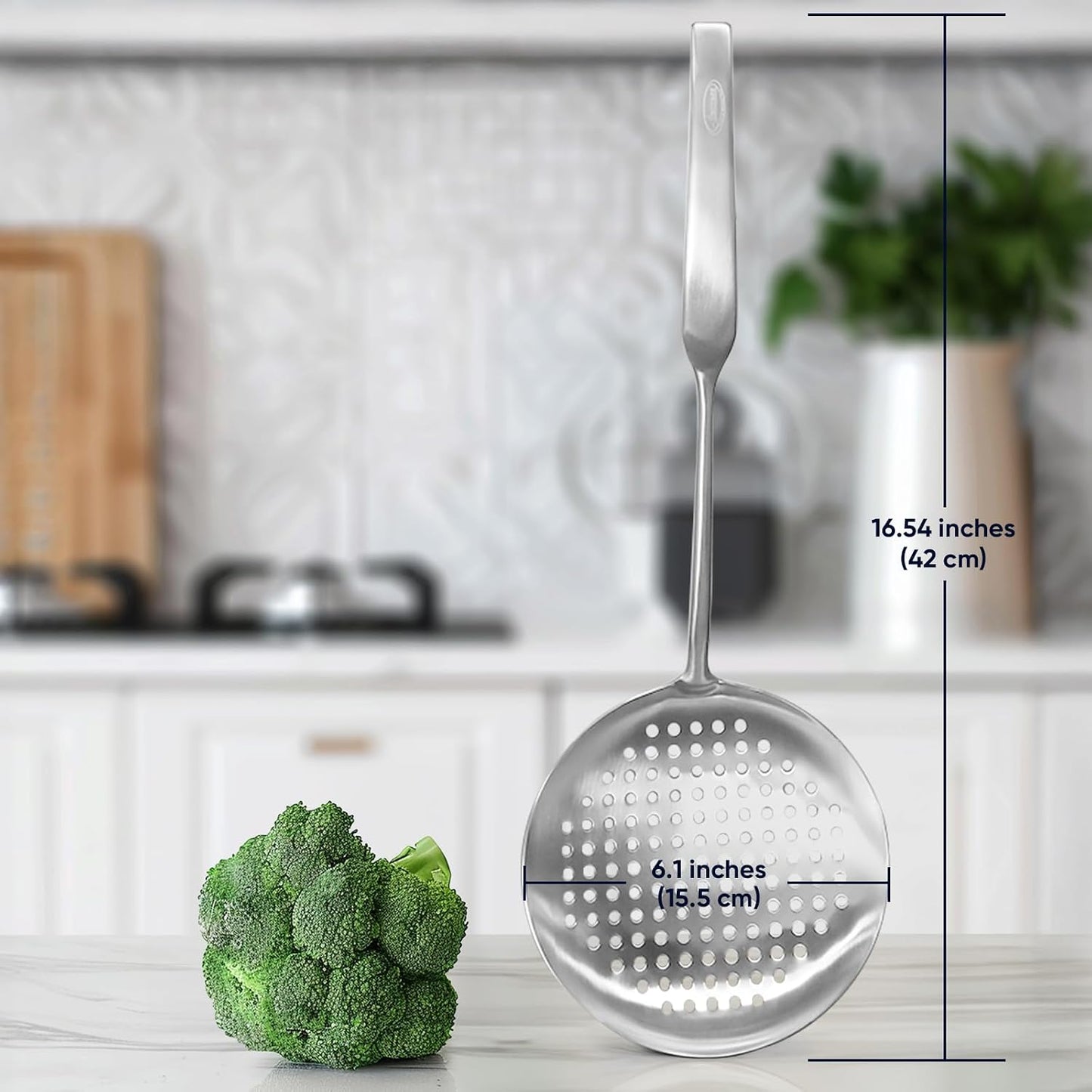 Newness Metal Fish Turner Spatula Stainless Steel for Kitchen Use, Small Griddle Egg Spatula, Flexible, Polished Metal, Corrosion Resistant, Kitchen Slotted Turner with Thin Edge Ideal for Turning,11"