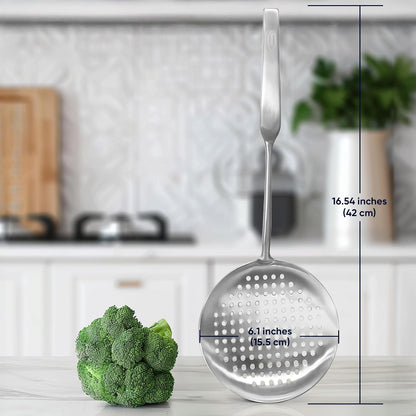 Newness Metal Fish Turner Spatula Stainless Steel for Kitchen Use, Small Griddle Egg Spatula, Flexible, Polished Metal, Corrosion Resistant, Kitchen Slotted Turner with Thin Edge Ideal for Turning,11"