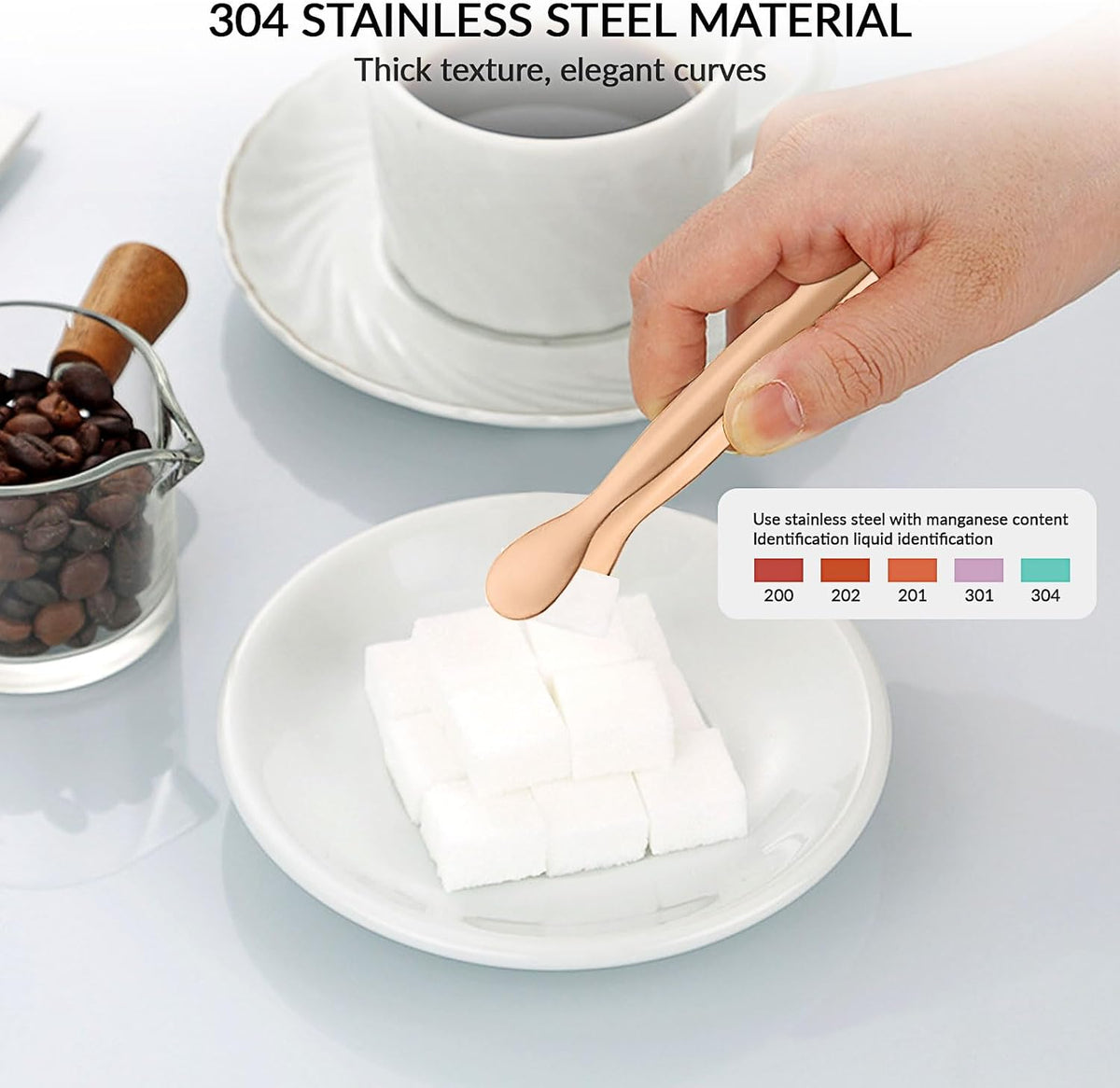 4.33 Inch Stainless Steel Ice Tongs for Ice Bucket，Metal Sugar Cube Mini Tongs，Set of 3 (Black-A)