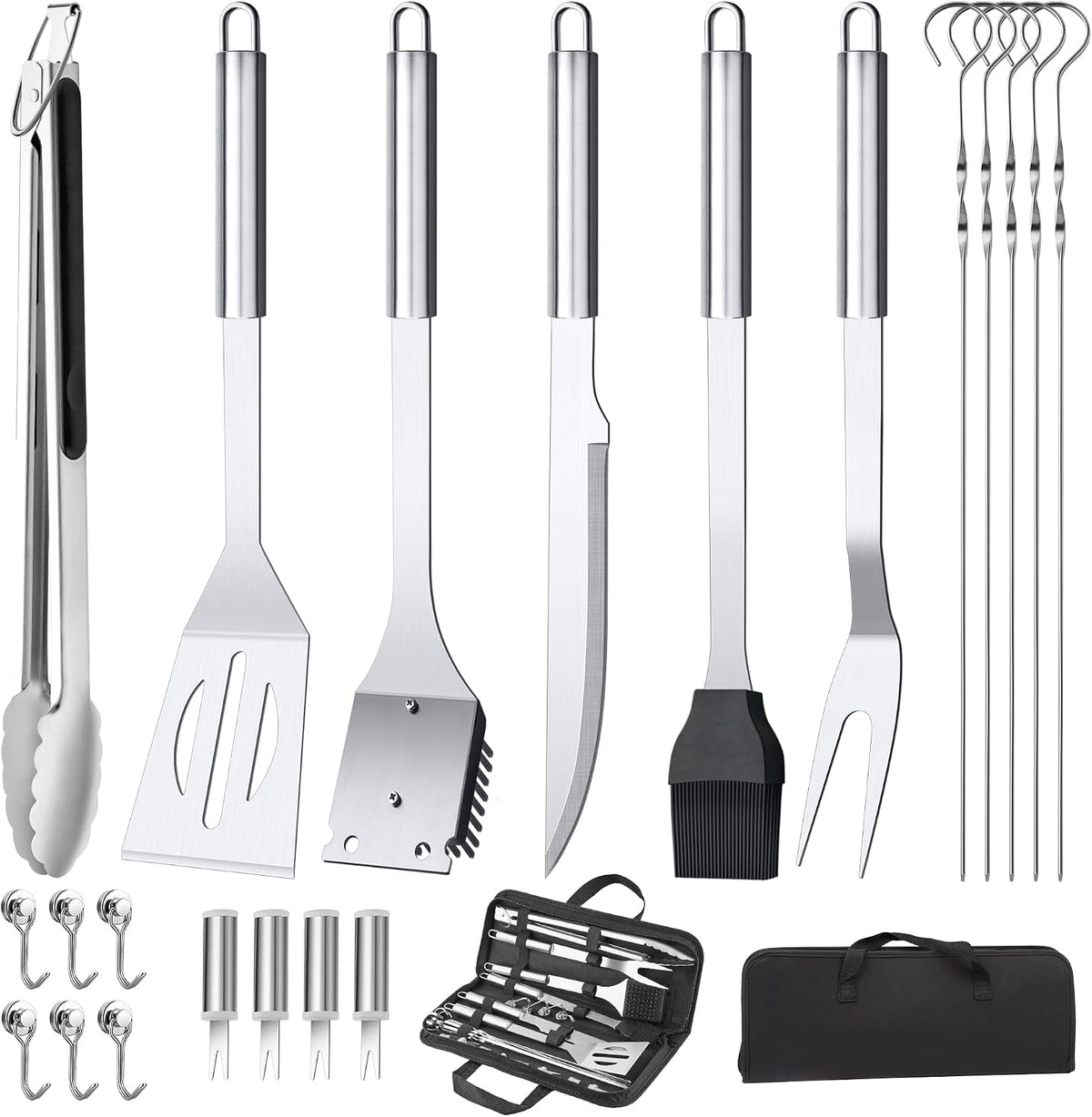 11 Pcs Grill Tools Set,BBQ ＆ Grilling Accessories Outdoor Barbecue Utensils