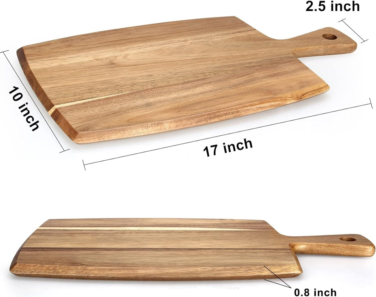 Acacia Wood Chopping Cutting Board Kitchen with Handle Charcuterie Boards