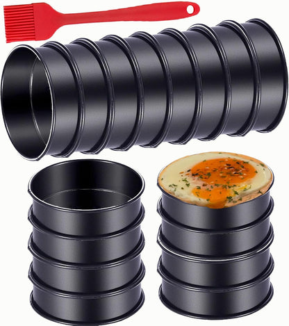 DATANYA Crumpet Rings NONSTICK English Muffin Ring 4 Inch - Stainless Steel Double Rolled Tart Rings Round Metal Cookie Pastry Ring Molds for Baking Cooking