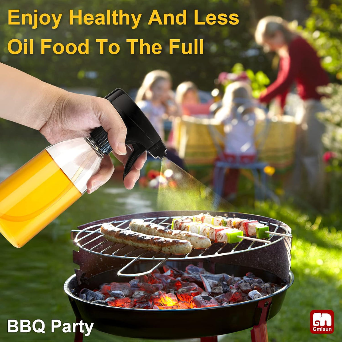 gmisun Oil Sprayer for Cooking, Olive Oil Spray Bottle, 10oz Food-Grade Plastic Oil Spritzer Mister, Refillable Oil Dispenser Bottle for Salad, BBQ, Grilling, Kitchen Baking, Roasting