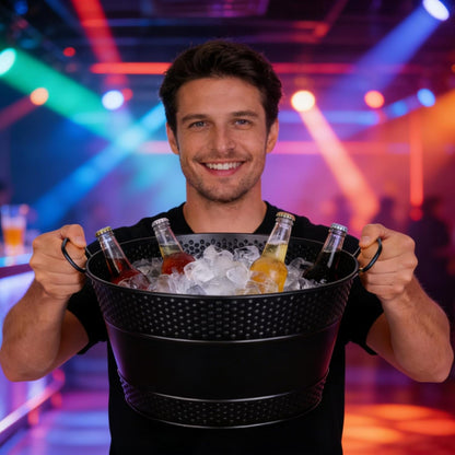 2PCS Beverage Tub Large Ice Bucket For Parties, Thick Metal Galvanized Tub Drink Buckets, Beverage Bucket with Handles, Drink Bucket for Indoor & Outdoor Party (Sliver)