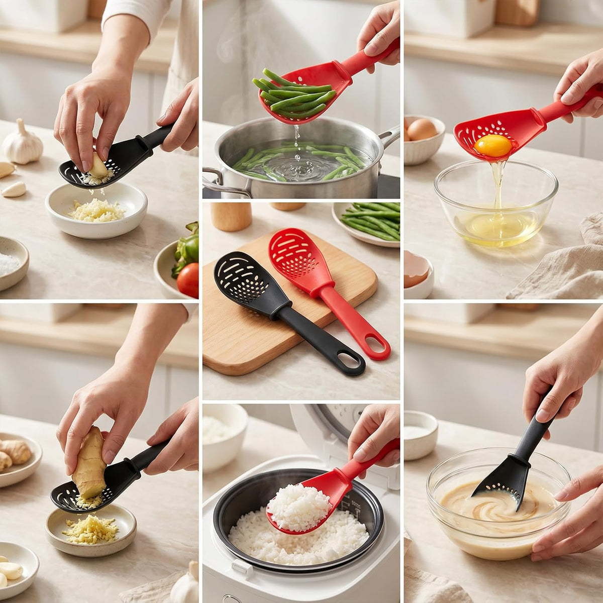2 PCS Multifunctional Kitchen Cooking Spoon Heat Resistant Utensils