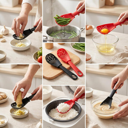 2 PCS Multifunctional Kitchen Cooking Spoon Heat Resistant Utensils