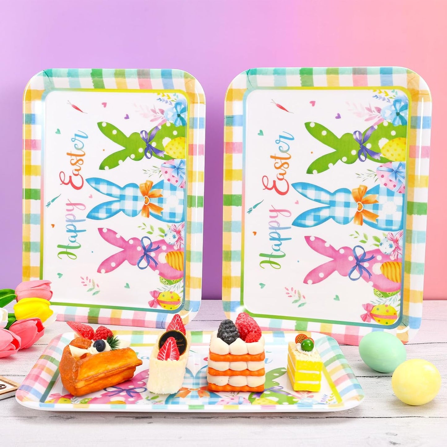 JarThenaAMCS 3Pcs Graduation Serving Trays 13 x 10 Inch Bachelor' s Hat Diploma Glitter Reusable Melamine Platter Congrats 2026 Grad Serving Dishes for Graduate Party Sharing Snacks Fruit Dessert