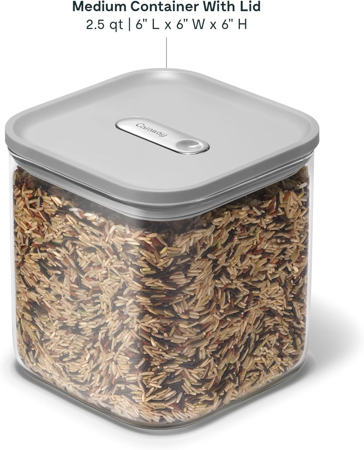 Caraway 4qt Glass Airtight Food Storage Container with Lid – Non-Toxic, BPA-Free Kitchen Storage Container – Stackable, Space-Saving Airtight Container for Dry Goods and More - Mist