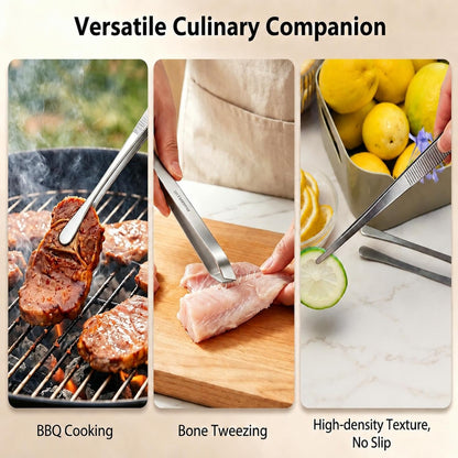 4-Piece Kitchen Tweezers, Long & Mini Precision Cooking Tongs