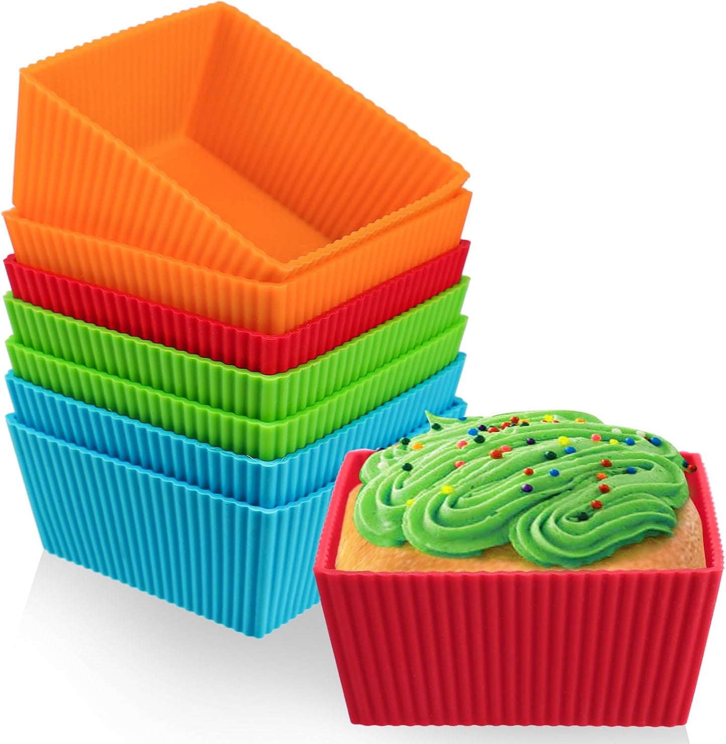 Webake Jumbo Silicone Muffin Cups, 3.5 Inch Jumbo Silicone Baking Cups Reusable Cupcake Liners Nonstick Large Cake Cups Set Stand Alone Cupcake Holder, 12 Pack Auto Cup Holder Liner