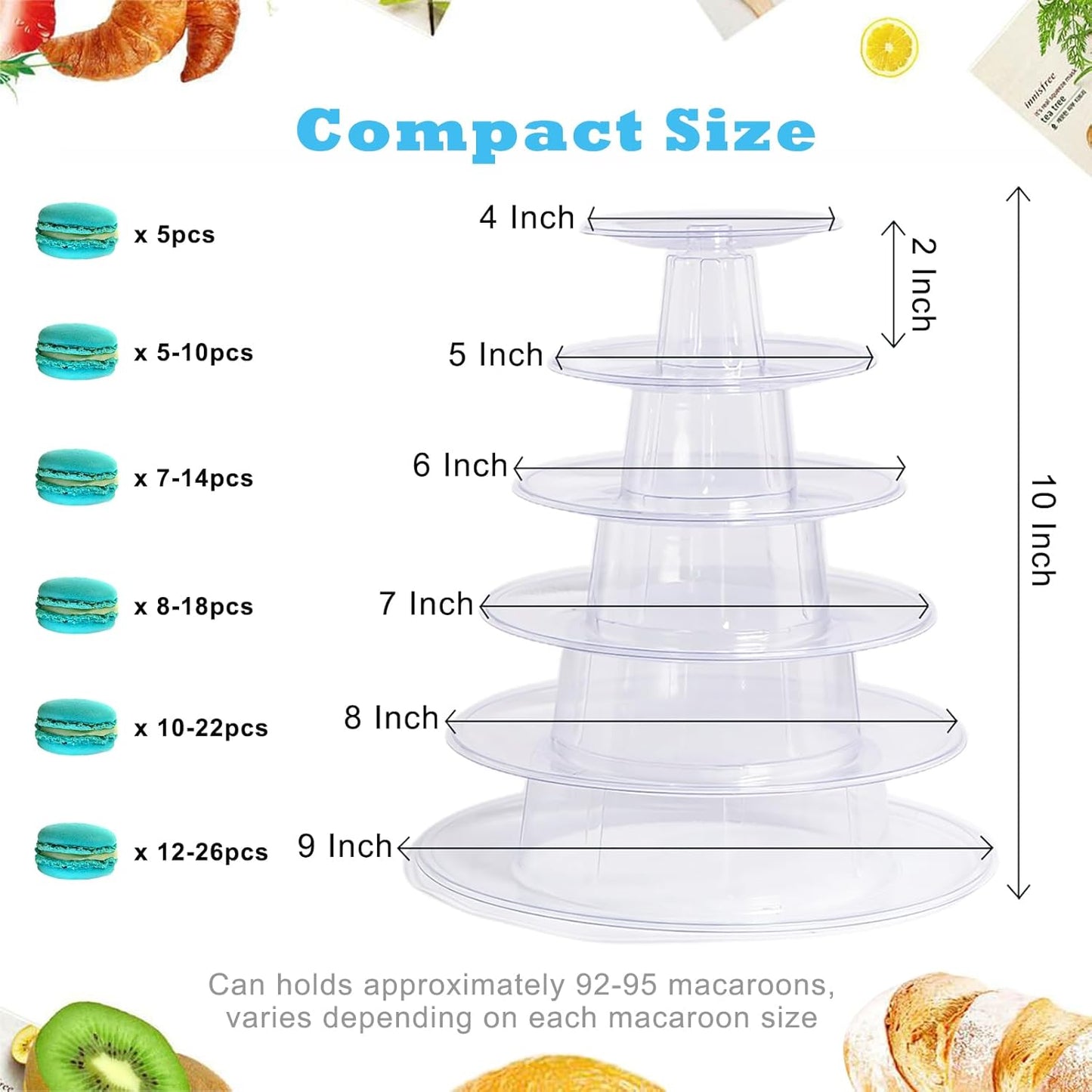 3 Tiers Round Cupcake Stand, Acrylic Cake Tower Stand Holder Macaron Display Rack Cookie Candy Buffet Desserts Platter with Base for Baby Shower, Birthday Party, Wedding, Party (3-Tiers with Base)