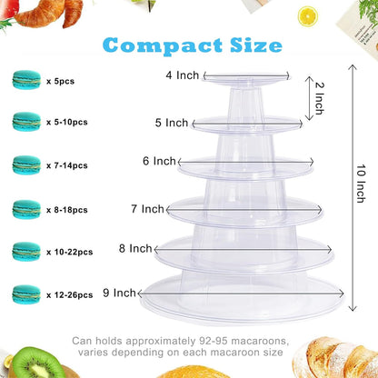 3 Tiers Round Cupcake Stand, Acrylic Cake Tower Stand Holder Macaron Display Rack Cookie Candy Buffet Desserts Platter with Base for Baby Shower, Birthday Party, Wedding, Party (3-Tiers with Base)