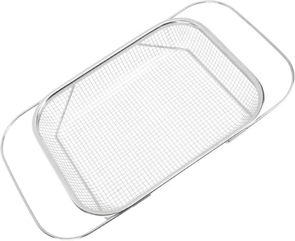 Fydun Stainless Steel Colander, Over The Sink Strainer Basket Kitchen S Er Gold Strainer Over The Sink Colander Basket for with Handles Fine Mesh Expandable Essentials (Gold)