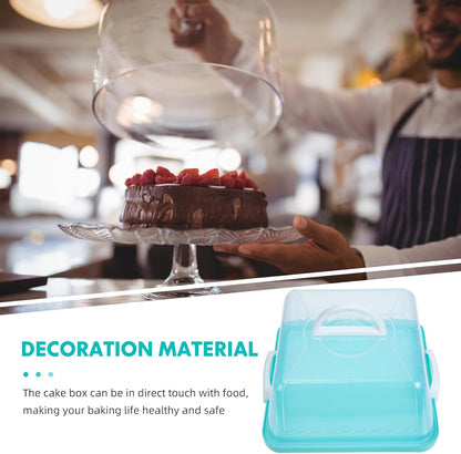 Transparent Cake Carrier with Handle Plastic Cake Box with Lid for Transport for Birthdays and Bakeries Convenient Food Storage