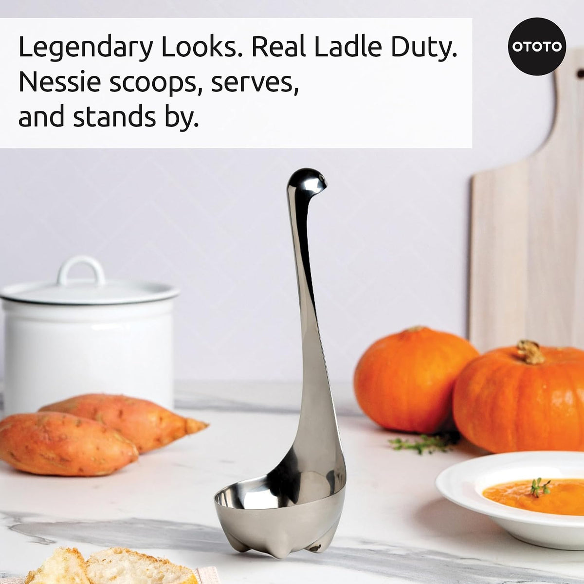 OTOTO The Original Nessie Ladle - Soup Ladle, Cute Gifts, Funny Kitchen Gadgets, Loch Ness design, Cooking Gifts for Mom - Cute and Practical Kitchen Utensils - Unique Gifts for Women