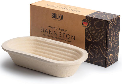 Bulka Sourdough Banneton Bread Proofing Basket 11.4" Oval Groove 750g