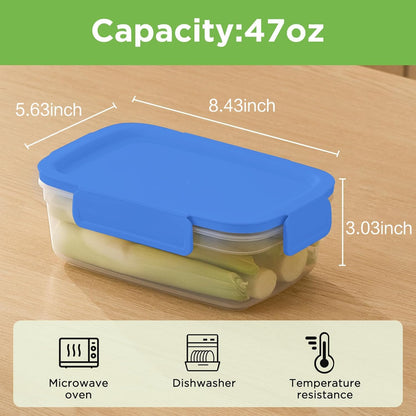10-Pack Food Storage Containers with Airtight Leakproof Lids, BPA-Free Meal Prep Containers for Microwave/Dishwasher/Freezer, Green, 47.3oz Each