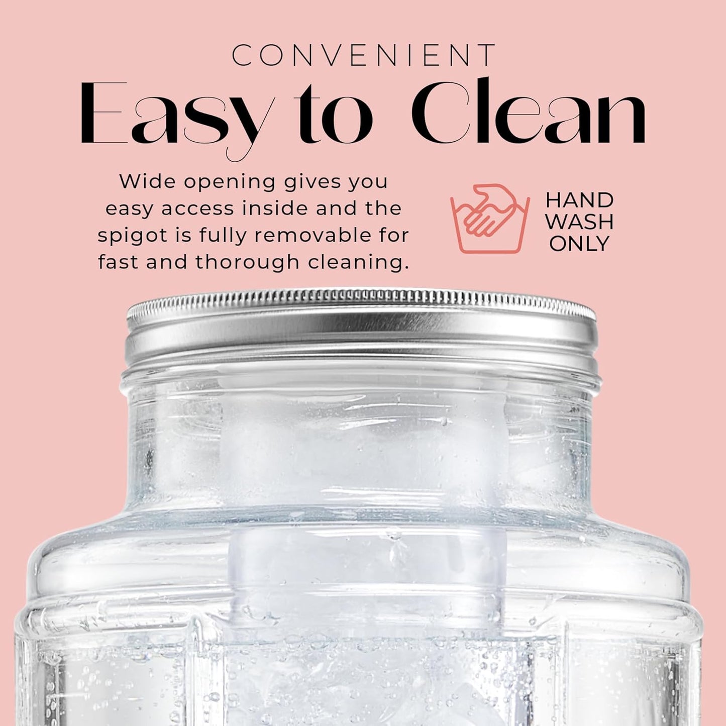 Style Setter Patchwork Beverage Dispenser Cold Drink Dispenser w/ 2.4-Gallon Capacity Glass Jug, Ice Insert, Fruit Infuser, Galvanized Base, Leak Proof Spigot Great for Parties Weddings